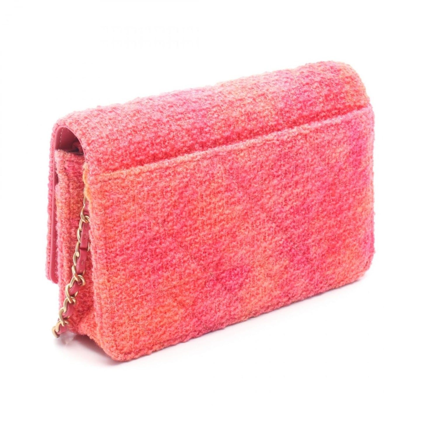 Chanel Shoulder Bag Quilted CC Logo Pink Fabric Chain Wallet — view 2