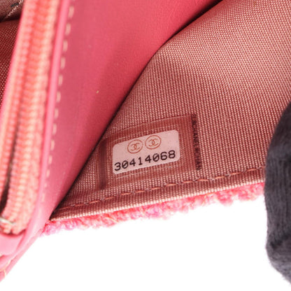 Chanel Shoulder Bag Quilted CC Logo Pink Fabric Chain Wallet — view 5
