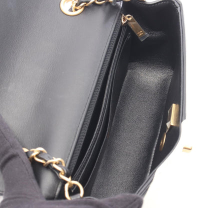 Chanel Shoulder Bag Black White Lambskin Chain — view 3