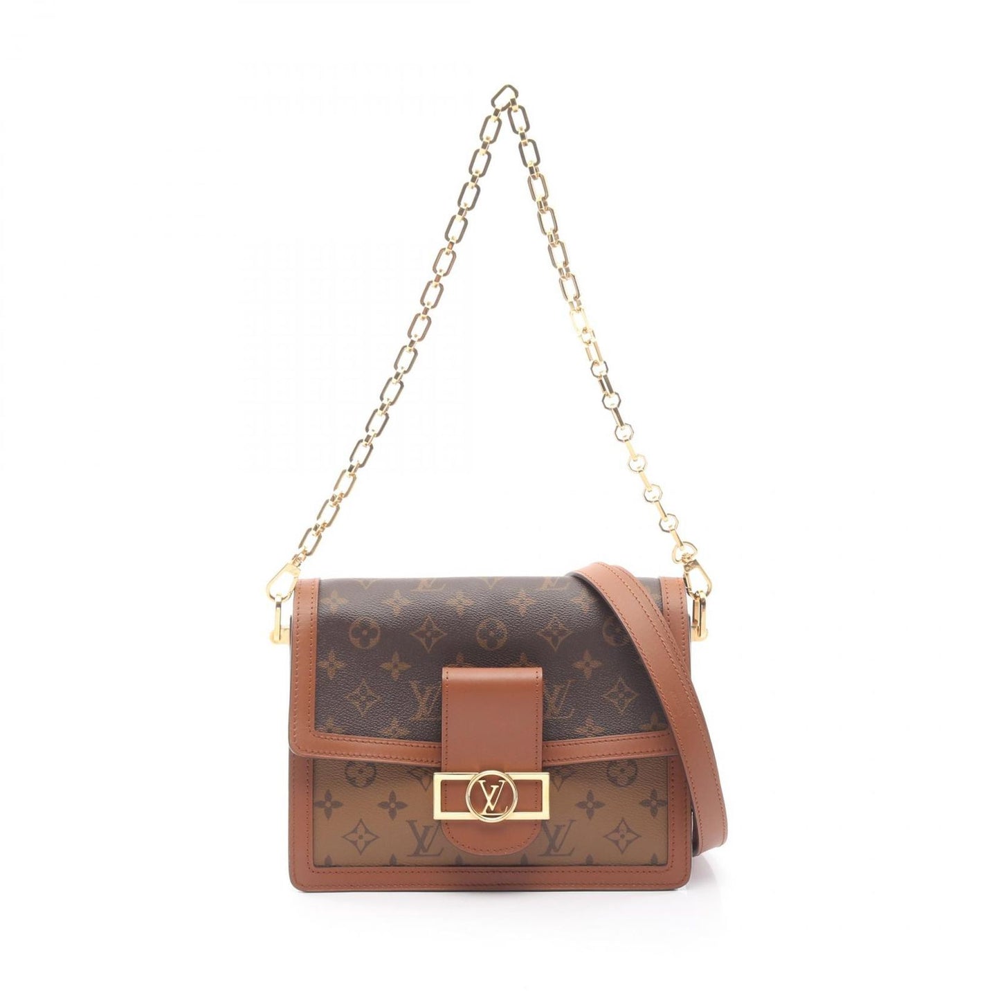 Louis Vuitton Shoulder Bag Dauphine MM Canvas Leather