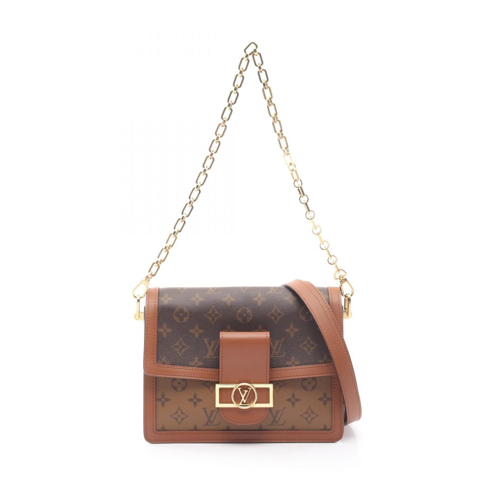 Louis Vuitton Shoulder Bag Dauphine MM Canvas Leather