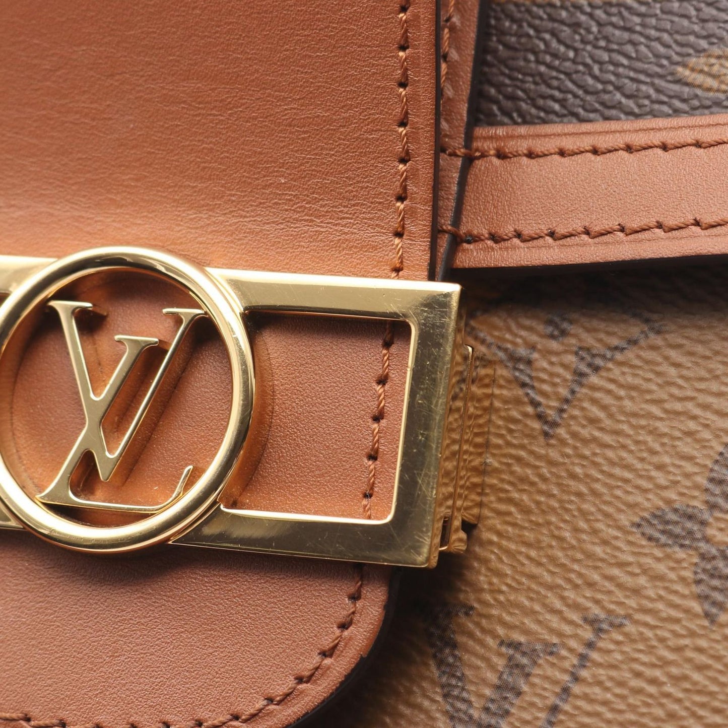 Louis Vuitton Shoulder Bag Dauphine MM Canvas Leather — view 6