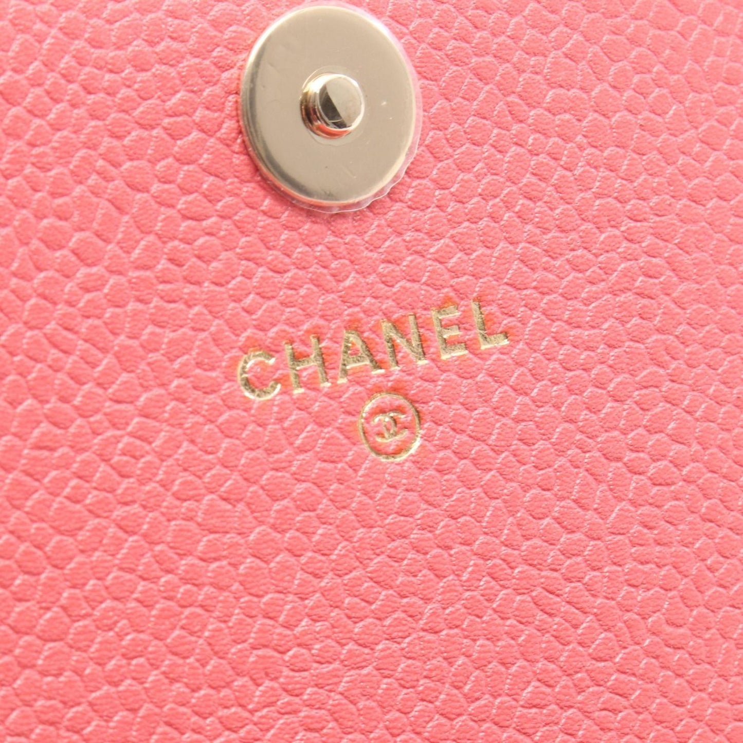 Chanel Shoulder Bag Quilted Pink Caviar Leather Chain Wallet — view 4
