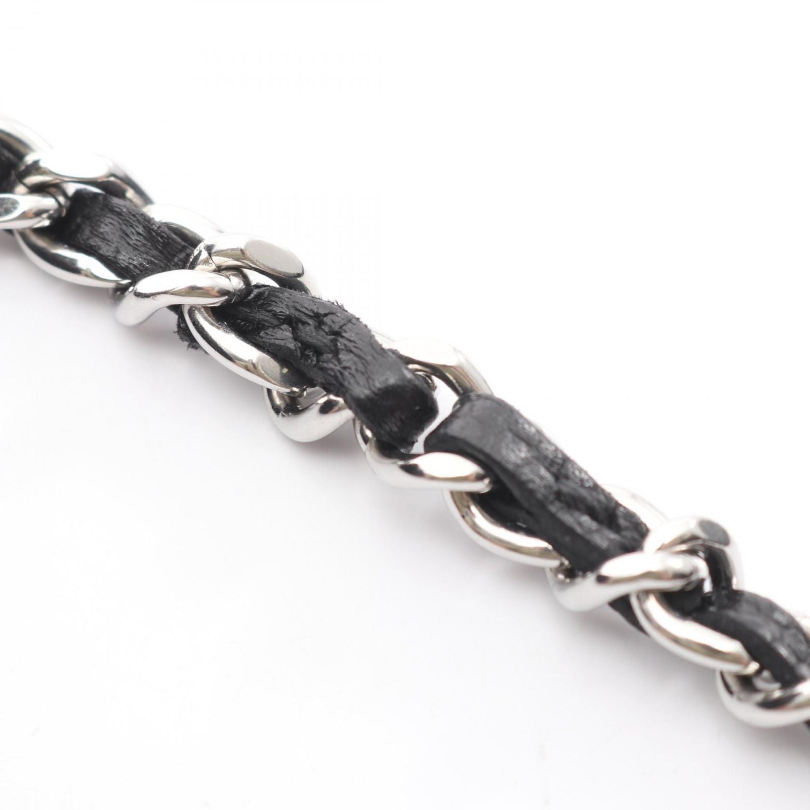 Chanel Shoulder Bag Quilted Black Caviar Leather Chain Wallet — view 9