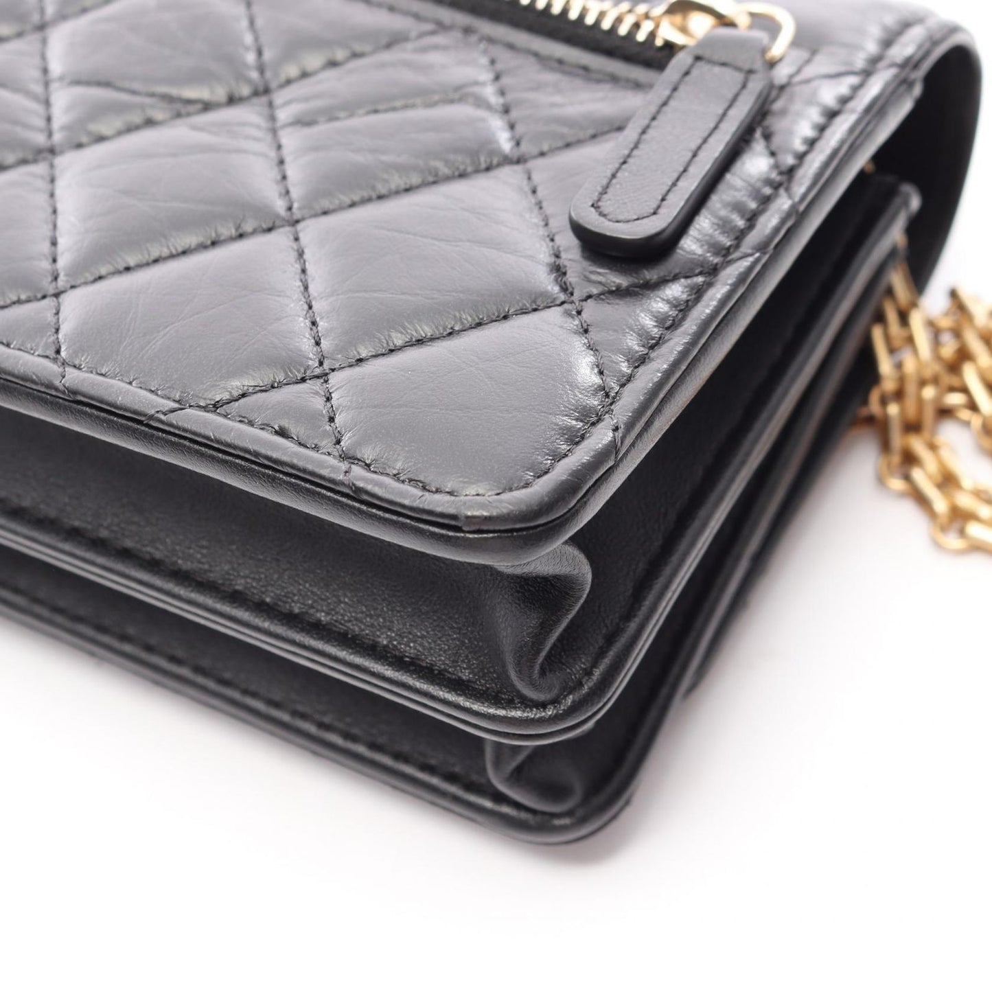 Chanel Shoulder Bag 2.55 Quilted Mini Black Calf Chain Wallet — view 8