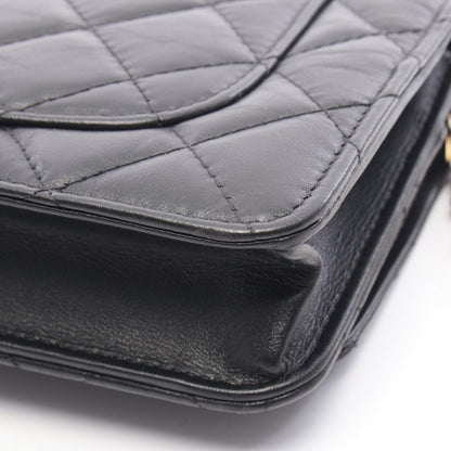 Chanel Shoulder Bag 2.55 Black Leather Quilted Chain Wallet — view 8