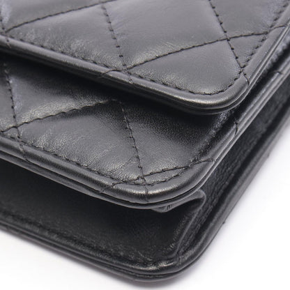 Chanel Shoulder Bag 2.55 Black Leather Quilted Chain Wallet — view 7