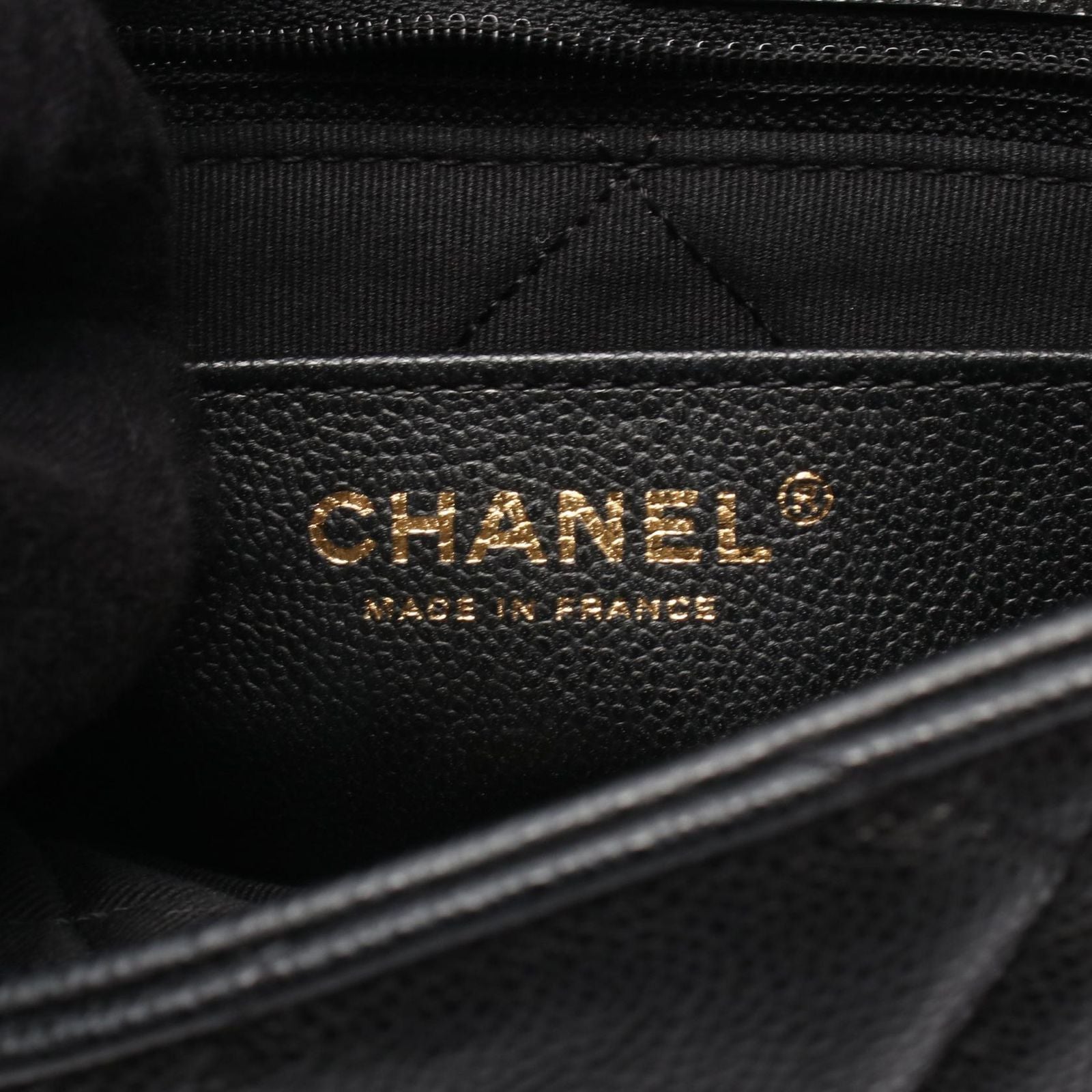 Chanel Shoulder Bag Quilted Small Flap Black Caviar Leather Chain — view 4