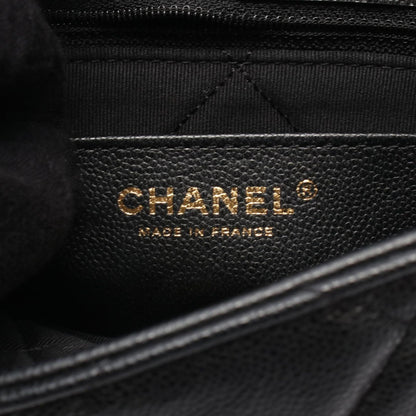 Chanel Shoulder Bag Quilted Small Flap Black Caviar Leather Chain — view 4