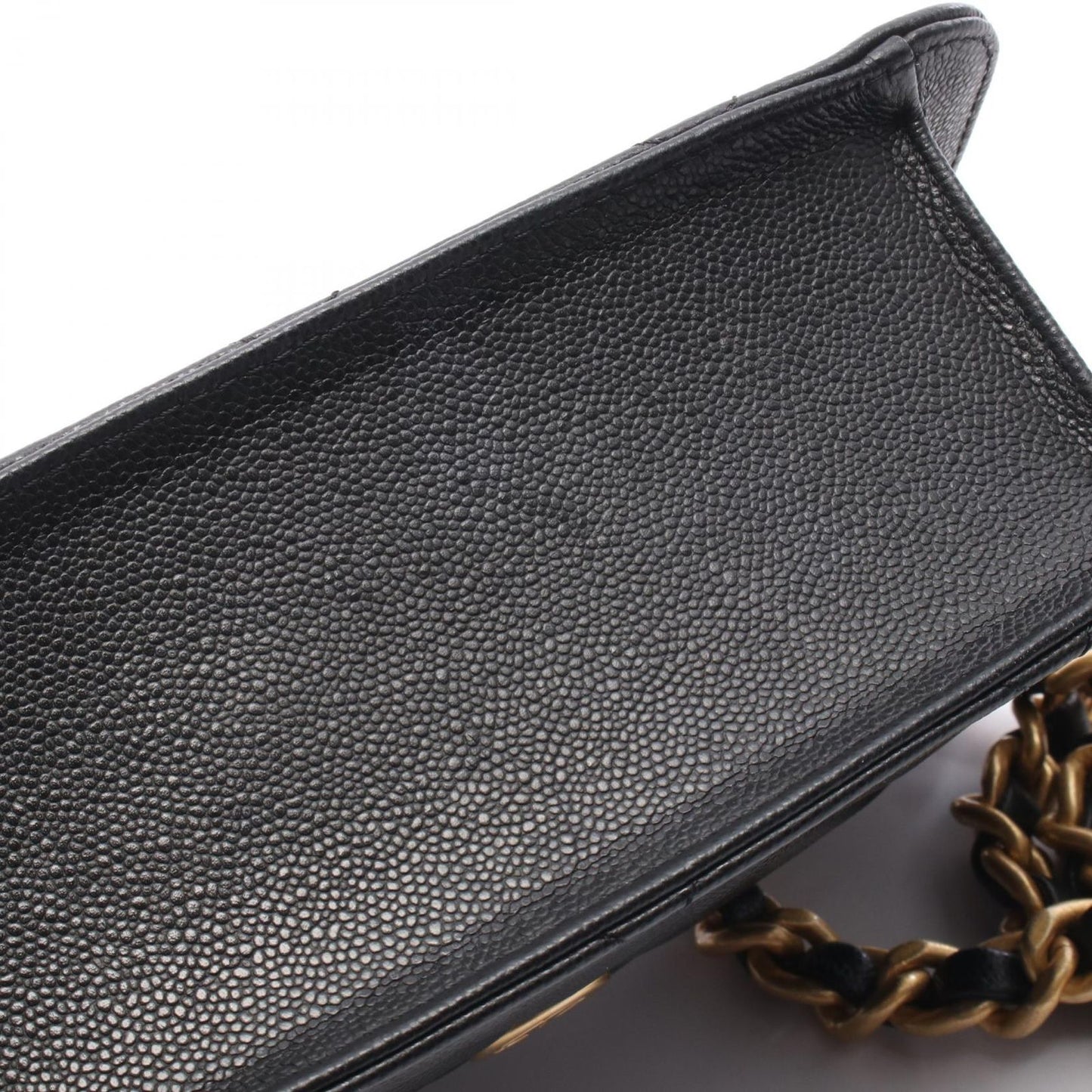 Chanel Shoulder Bag Quilted Small Flap Black Caviar Leather Chain — view 7