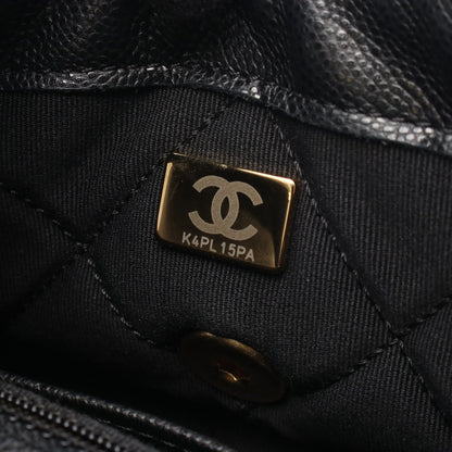 Chanel Shoulder Bag Quilted Small Flap Black Caviar Leather Chain — view 5