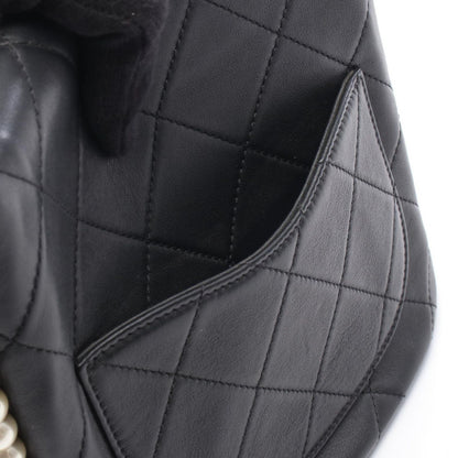 Chanel Shoulder Bag Quilted Faux Pearl Bag Black Leather Chain — view 6