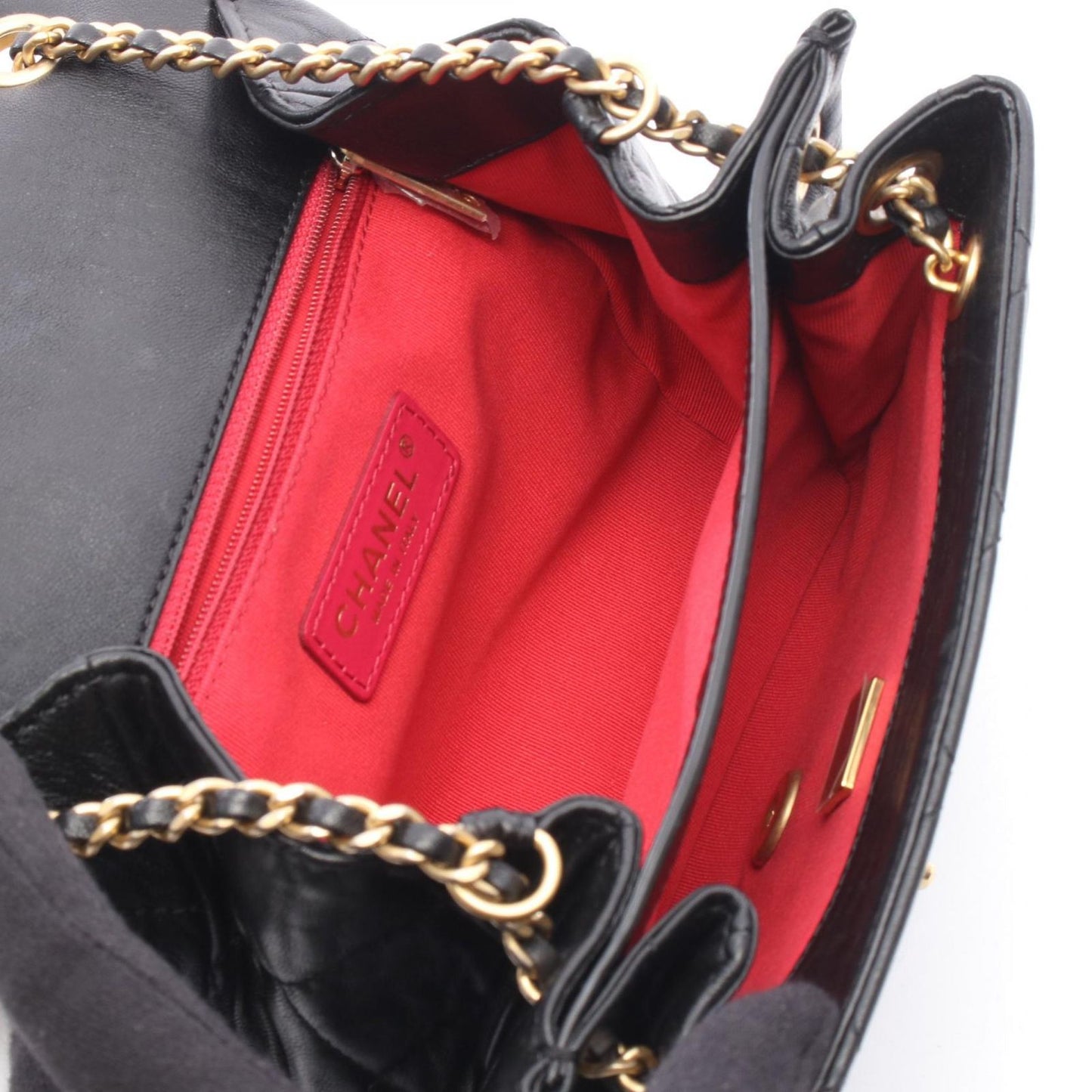 Chanel Shoulder Bag Quilted Small Flap Black Lambskin Chain — view 3