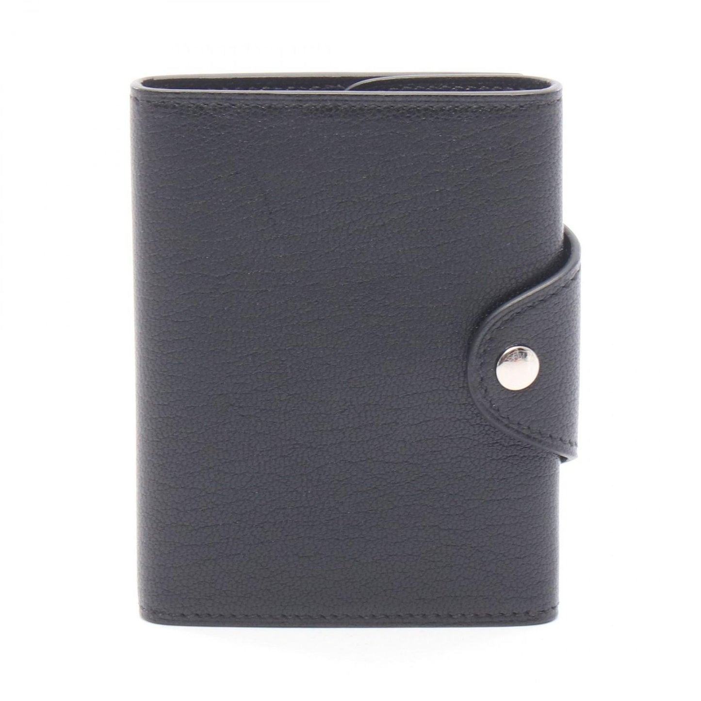 Hermes Trifold Wallet Illiade Compact Black Leather