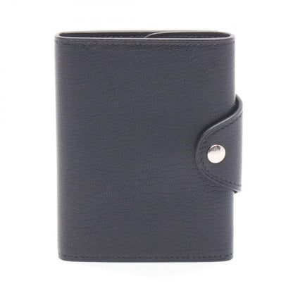Hermes Trifold Wallet Illiade Compact Black Leather
