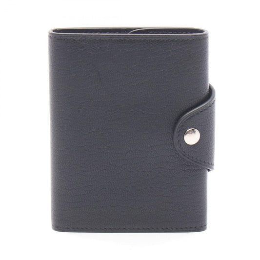 Hermes Trifold Wallet Illiade Compact Black Leather