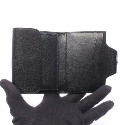 Hermes Trifold Wallet Illiade Compact Black Leather — view 3