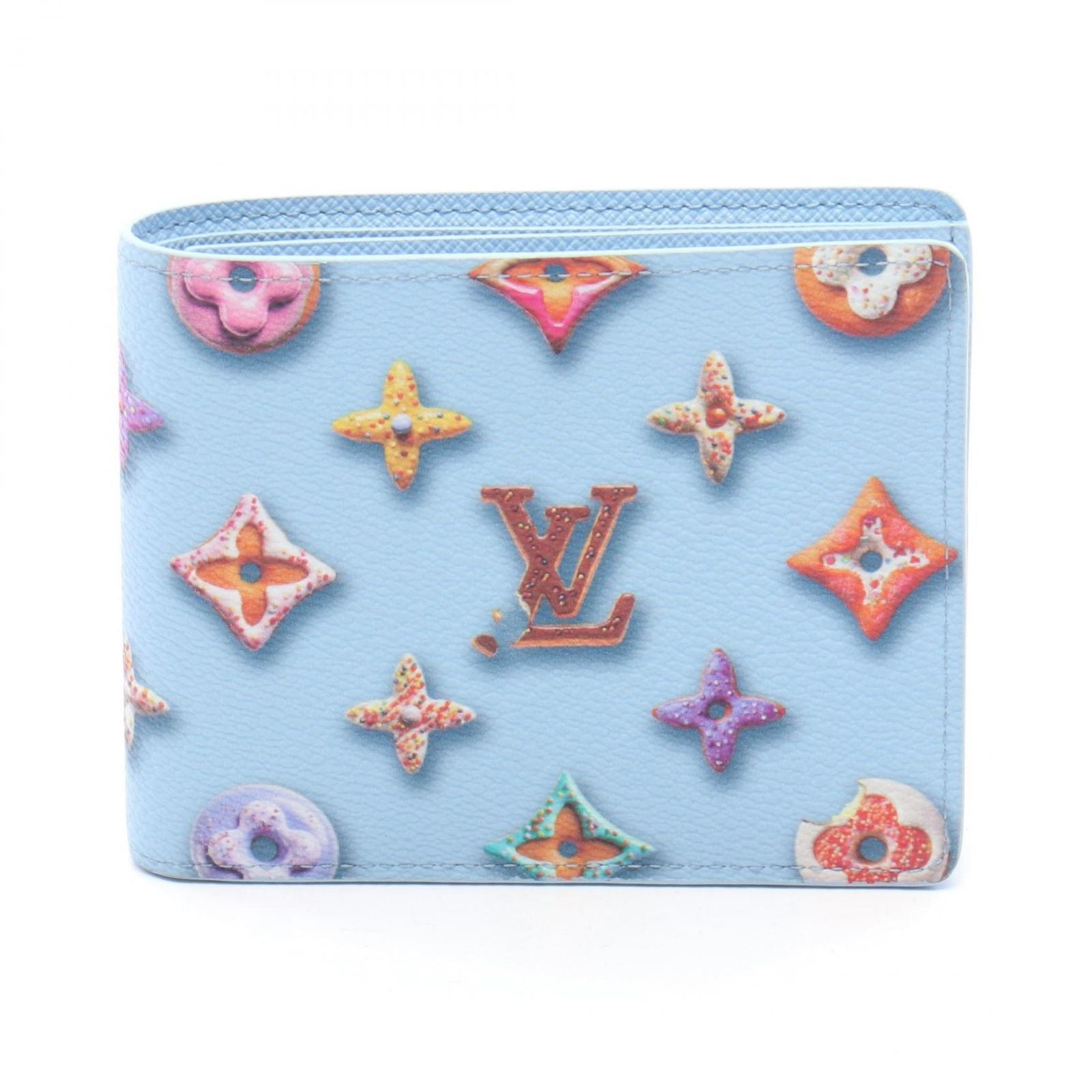 Louis Vuitton Bifold Wallet Portefeuille Scuffnda Blue Belly Co Ting Canvas