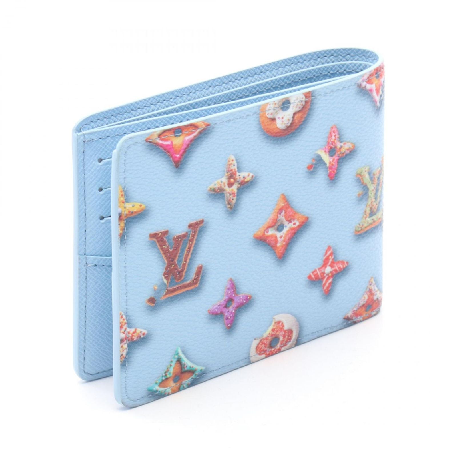 Louis Vuitton Bifold Wallet Portefeuille Scuffnda Blue Belly Co Ting Canvas — view 2