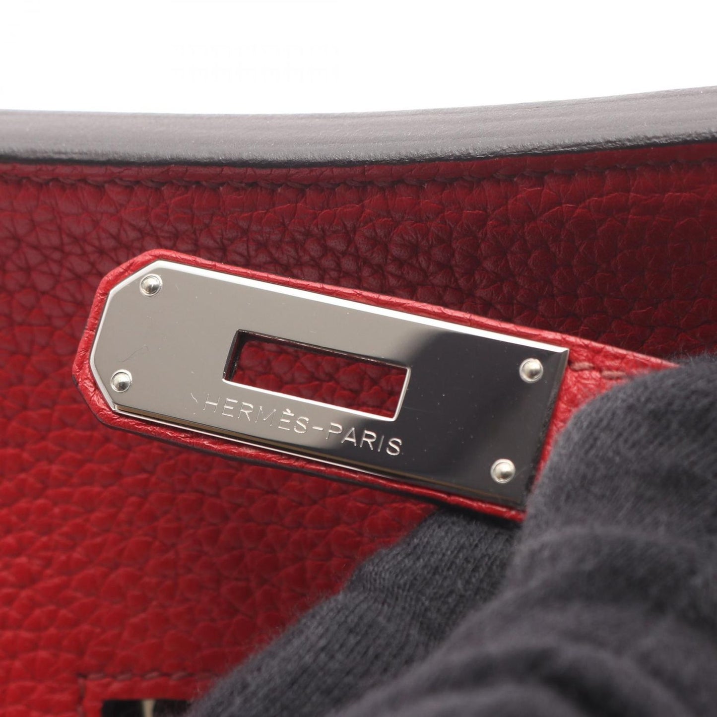 Hermes Shoulder Bag Gipsiere 28 Rouge Casac Ash le Jucasack Ash Leather — view 7