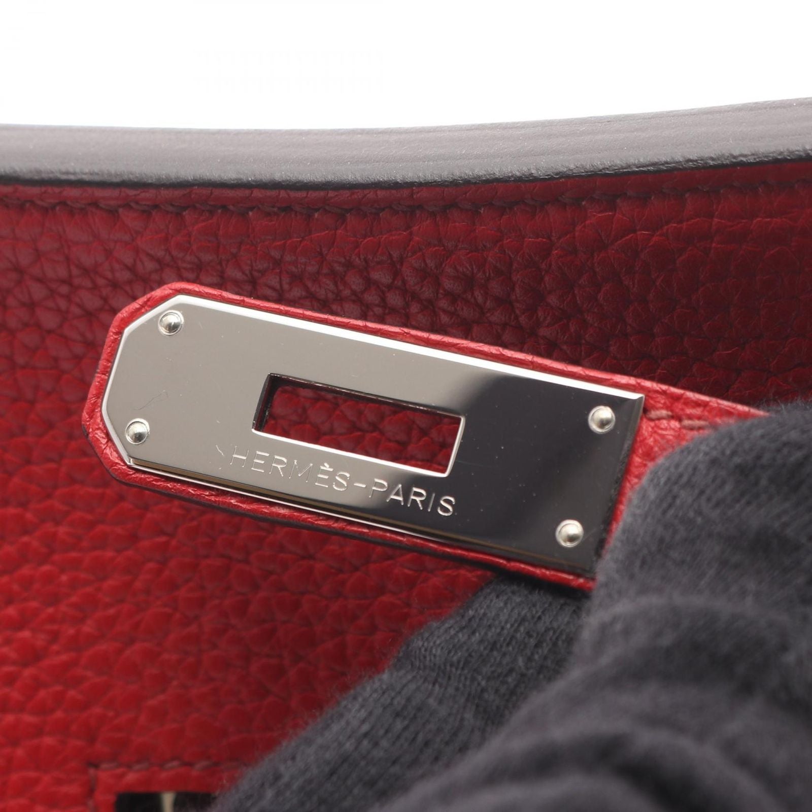 Hermes Shoulder Bag Gipsiere 28 Rouge Casac Ash le Jucasack Ash Leather — view 7