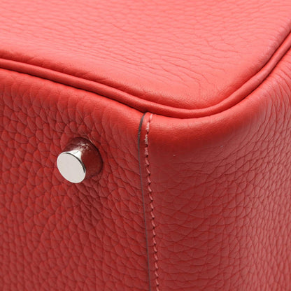Hermes Shoulder Bag Lindy 26 Rouge Pivoine Leather — view 7