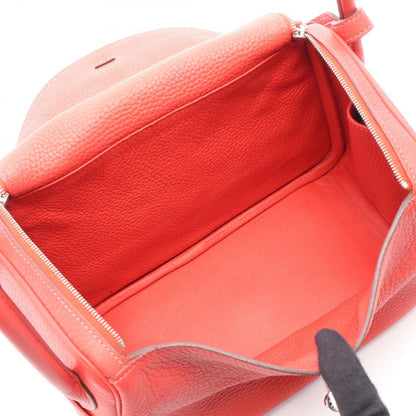 Hermes Shoulder Bag Lindy 26 Rouge Pivoine Leather — view 3
