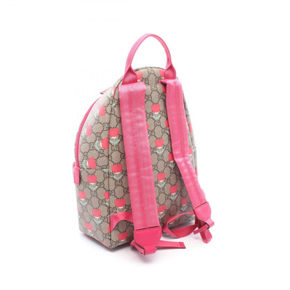 Gucci Backpack Children's GG Supreme Kim Seungyoung Flower Print Beige Canvas — view 2