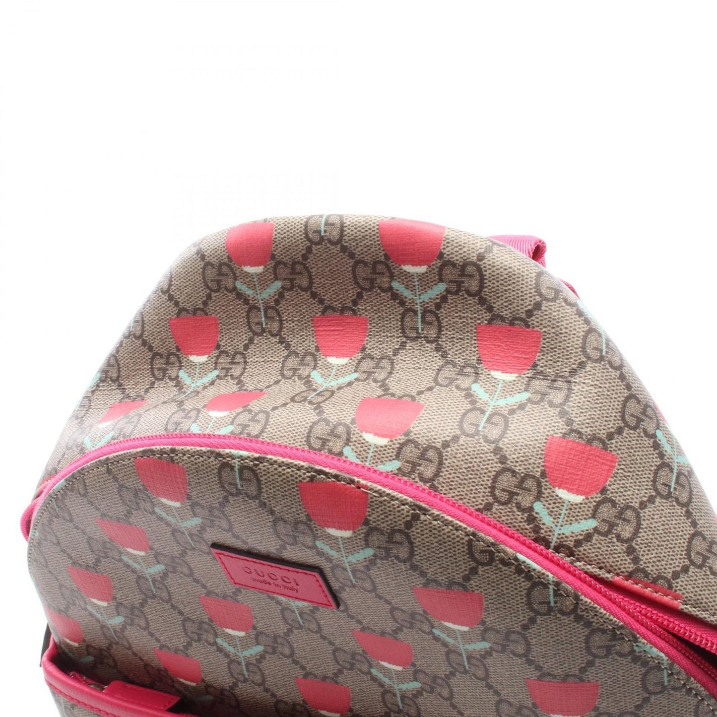 Gucci Backpack Children's GG Supreme Kim Seungyoung Flower Print Beige Canvas — view 6