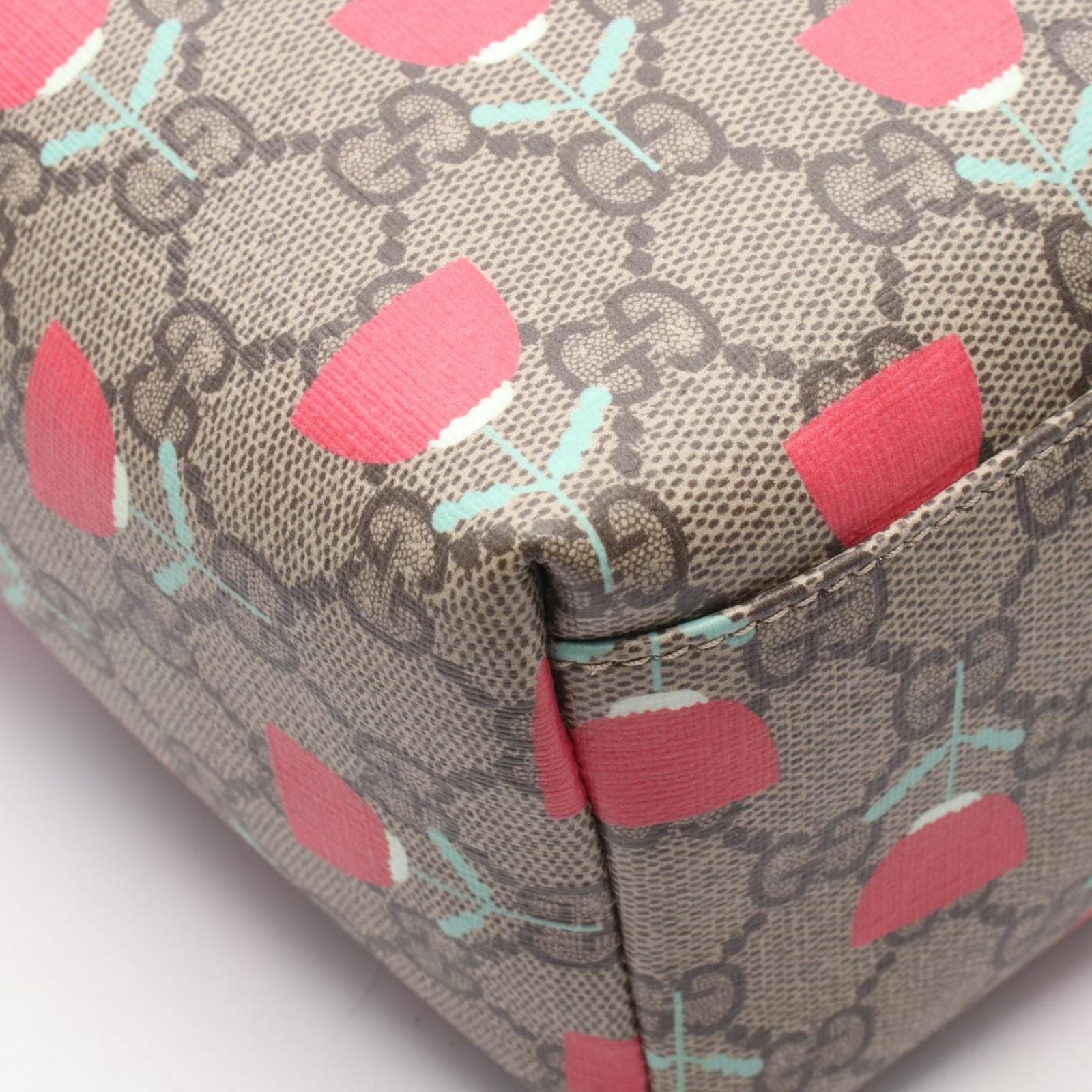 Gucci Backpack Children's GG Supreme Kim Seungyoung Flower Print Beige Canvas — view 5