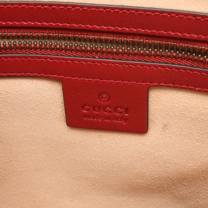 Gucci Tote GG Marmont Red Leather Zip Chain — view 4