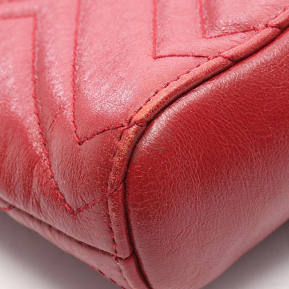 Gucci Tote GG Marmont Red Leather Zip Chain — view 9