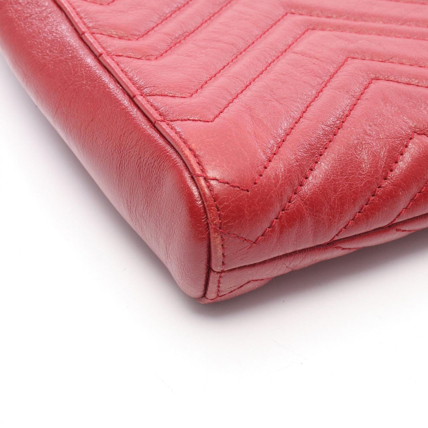 Gucci Tote GG Marmont Red Leather Zip Chain — view 5