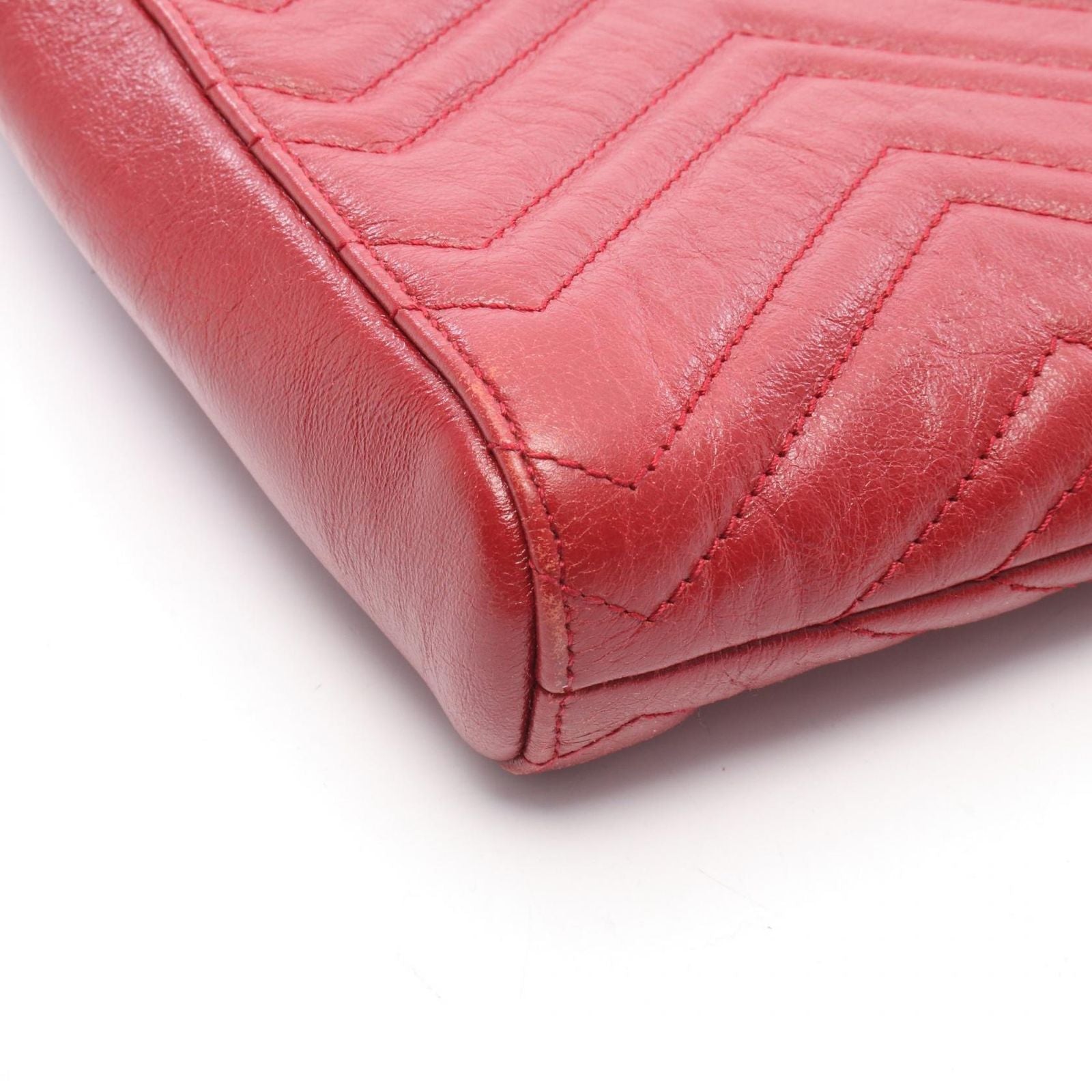 Gucci Tote GG Marmont Red Leather Zip Chain — view 5