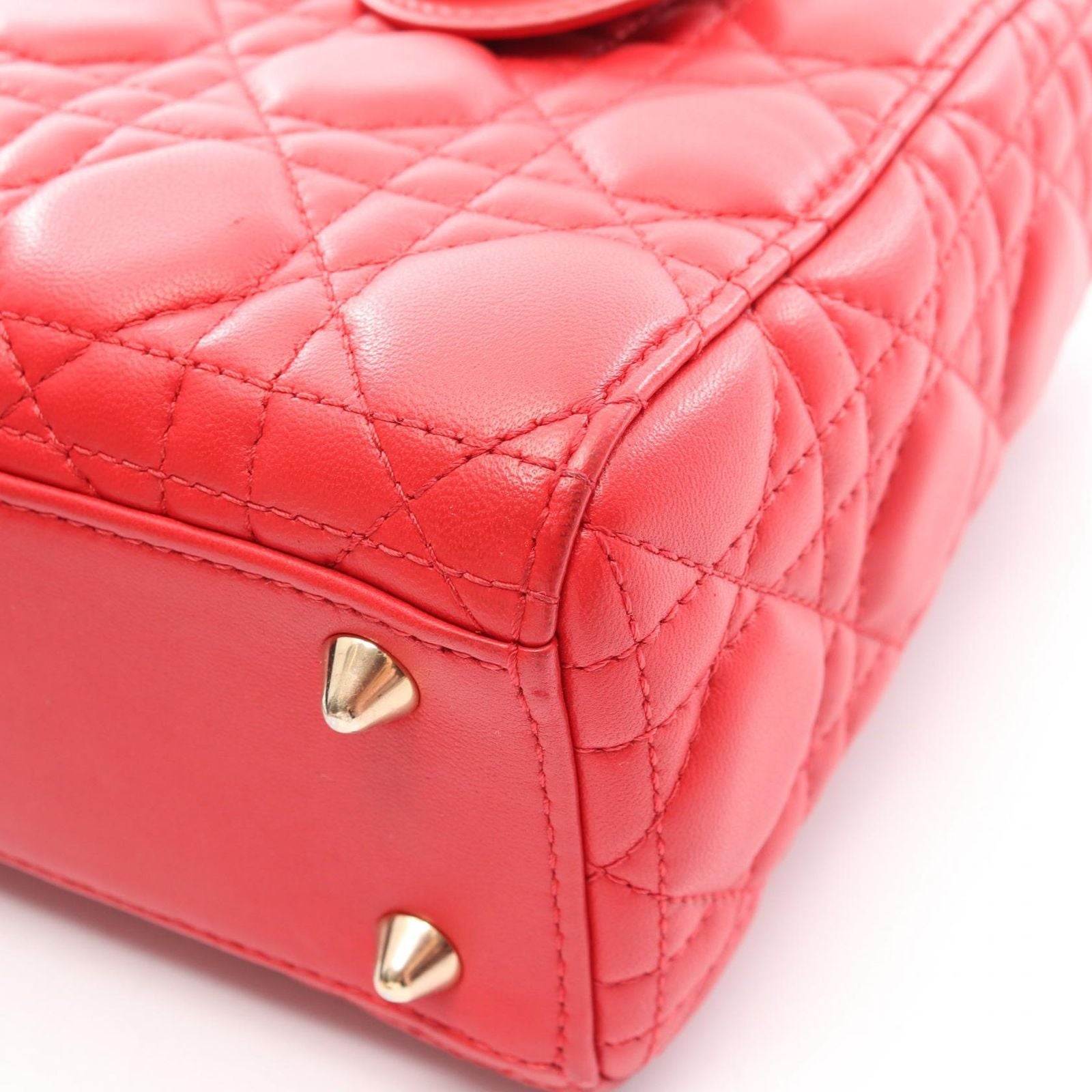 Dior Handbag Lady Dior MY Abcdior Lady Dior Small Cannage 2-Way Red Leather — view 8