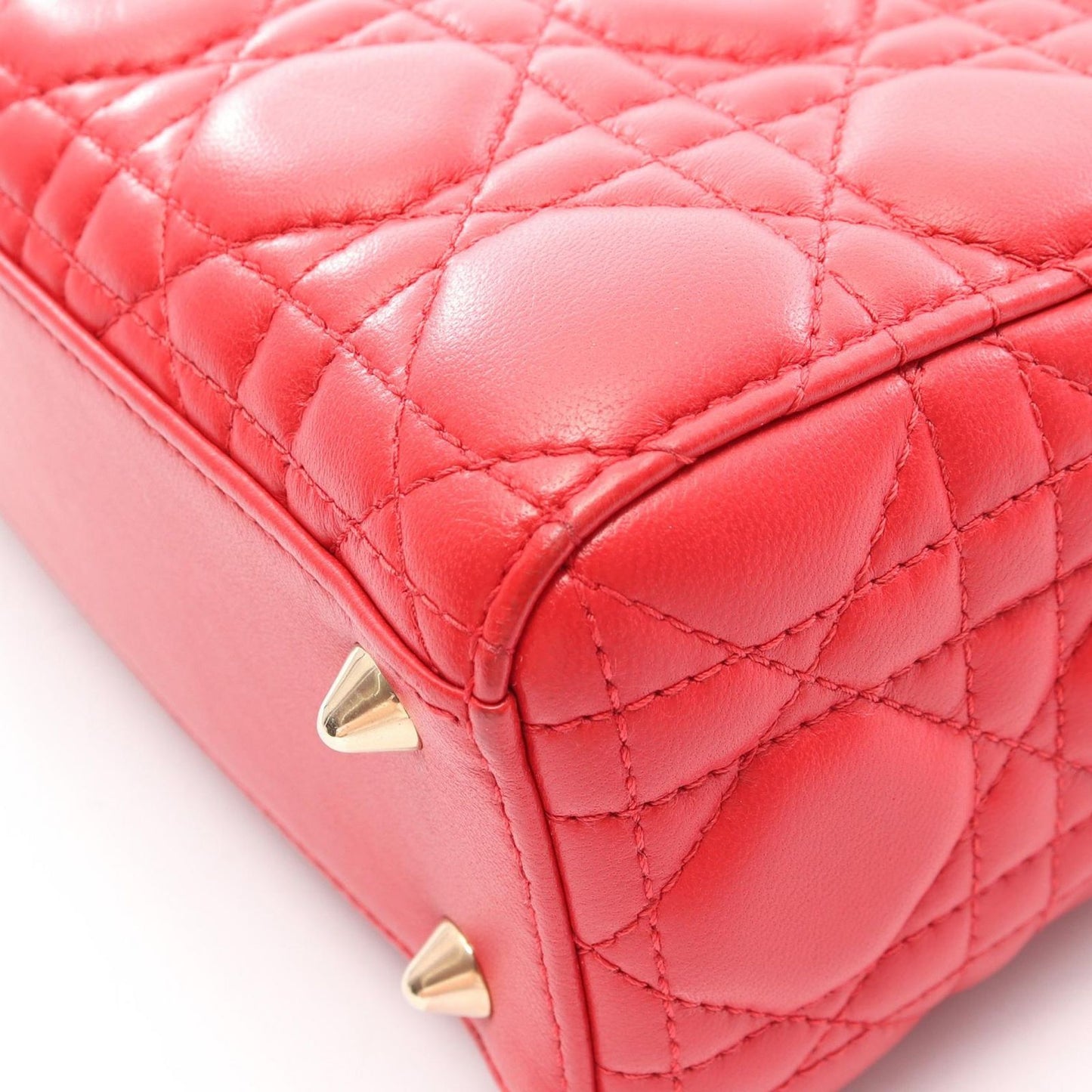 Dior Handbag Lady Dior MY Abcdior Lady Dior Small Cannage 2-Way Red Leather — view 6