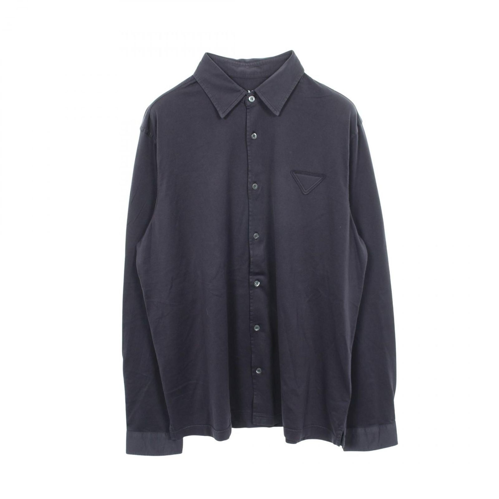 Prada Triangle Logo Long Sleeve Cotton Shirt
