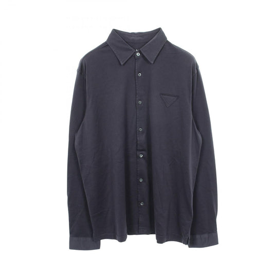 Prada Triangle Logo Long Sleeve Cotton Shirt