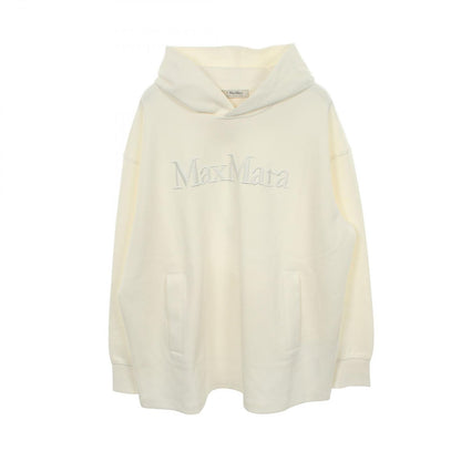 Max Mara S 'S Hoodie Visiera Logo Embroidery White Cotton