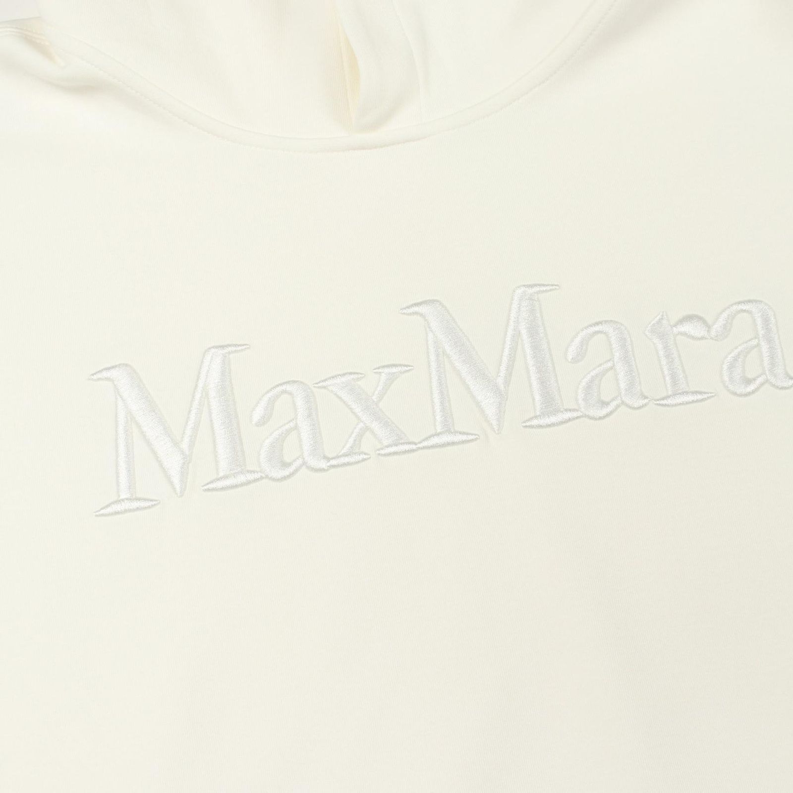 Max Mara S 'S Hoodie Visiera Logo Embroidery White Cotton — view 5