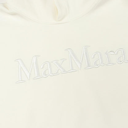 Max Mara S 'S Hoodie Visiera Logo Embroidery White Cotton — view 5
