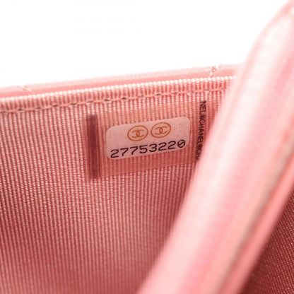 Chanel Shoulder Bag Quilted Pink Lambskin Chain Wallet — view 6