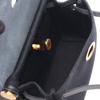 Hermes Shoulder Bag Herbag Zip Mini Black Canvas Leather — view 3