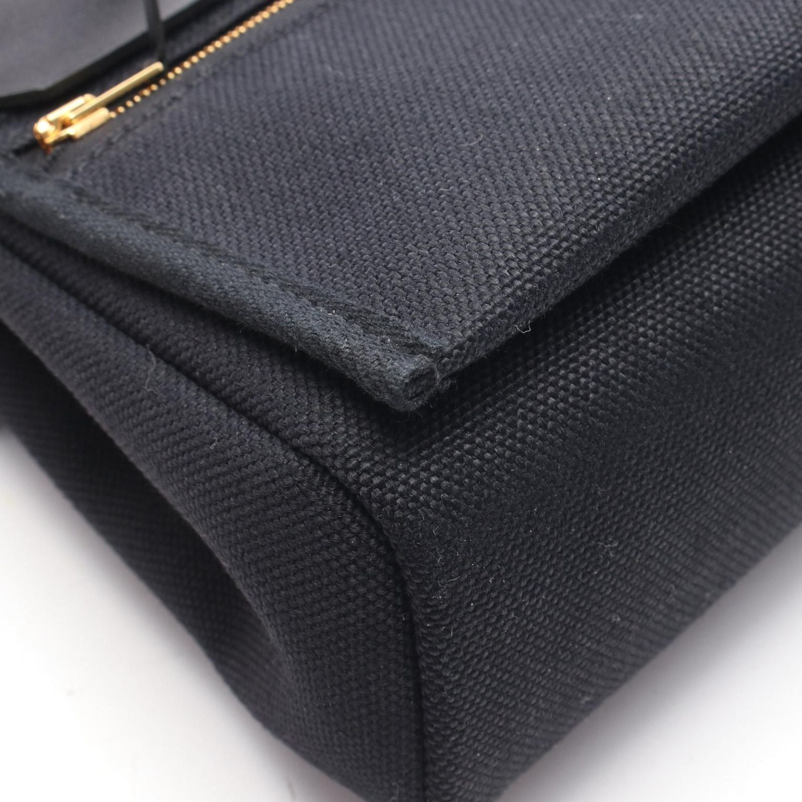 Hermes Shoulder Bag Herbag Zip Mini Black Canvas Leather — view 8