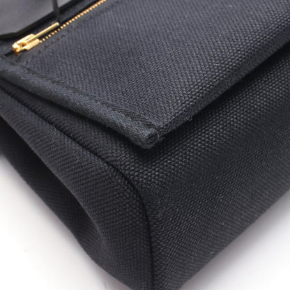 Hermes Shoulder Bag Herbag Zip Mini Black Canvas Leather — view 8