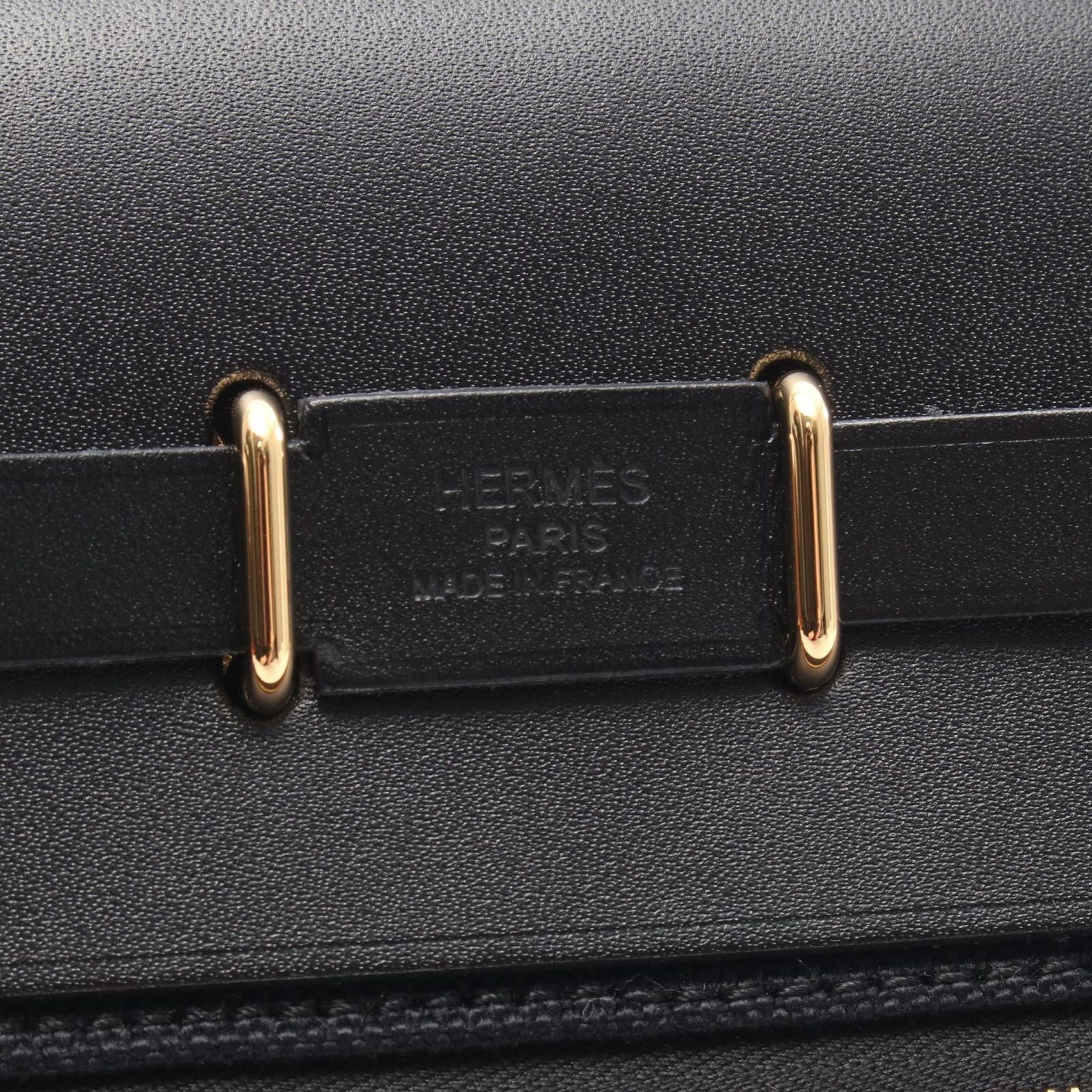 Hermes Shoulder Bag Herbag Zip Mini Black Canvas Leather — view 4