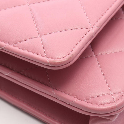 Chanel Shoulder Bag Trendy CC Quilted Pink Lambskin Chain Wallet — view 6