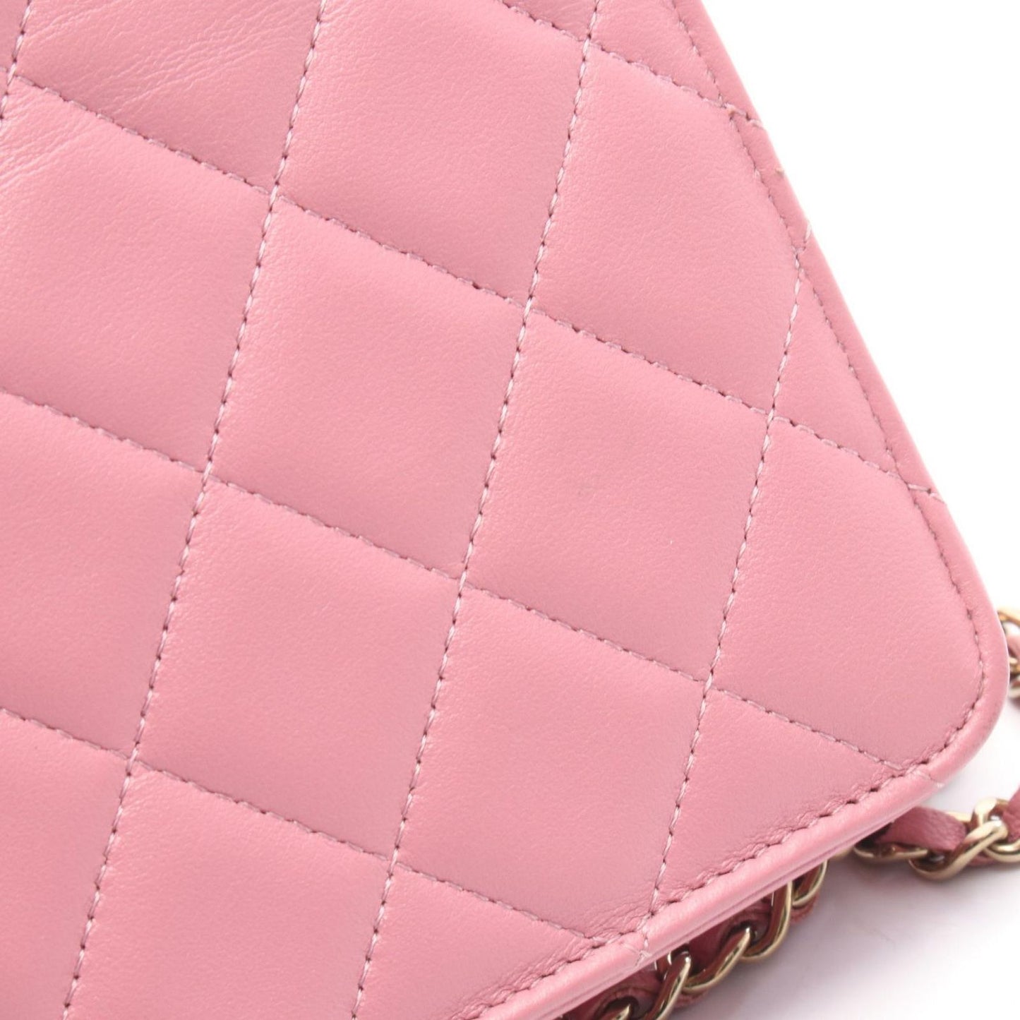 Chanel Shoulder Bag Trendy CC Quilted Pink Lambskin Chain Wallet — view 9