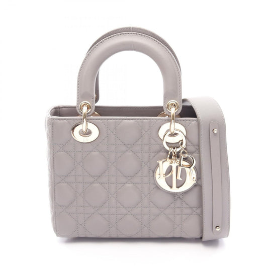 Dior Handbag Lady Dior MY Abcdior Lady Dior Small Cannage 2-Way Gray Leather