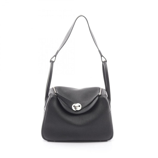 Hermes Shoulder Bag Lindy 26 Black Leather